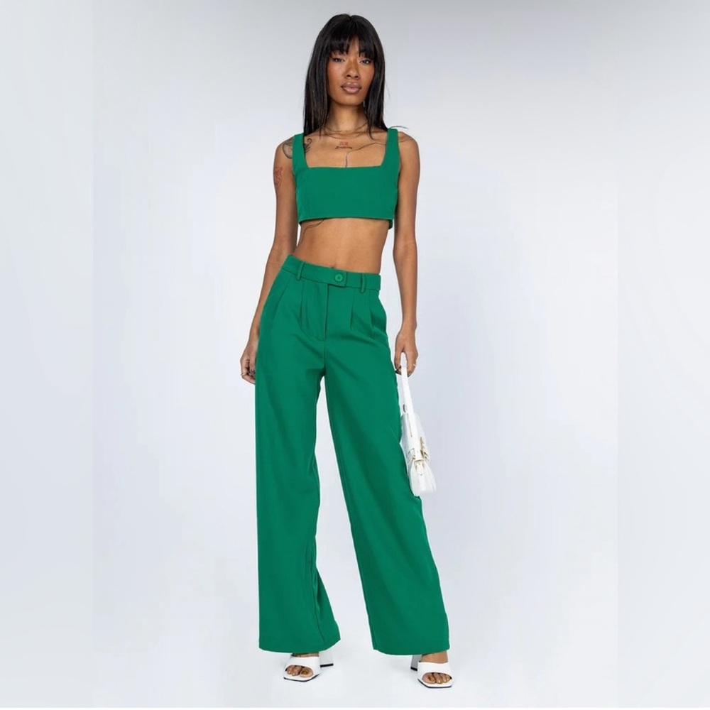 Princess Polly Emerald Wide-Leg Pants